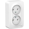 Розетка двойная SCHNEIDER ELECTRIC BLANCA без заземления, без шторок, с монтажной пластиной, 16А, 250В, белый BLNRA000221