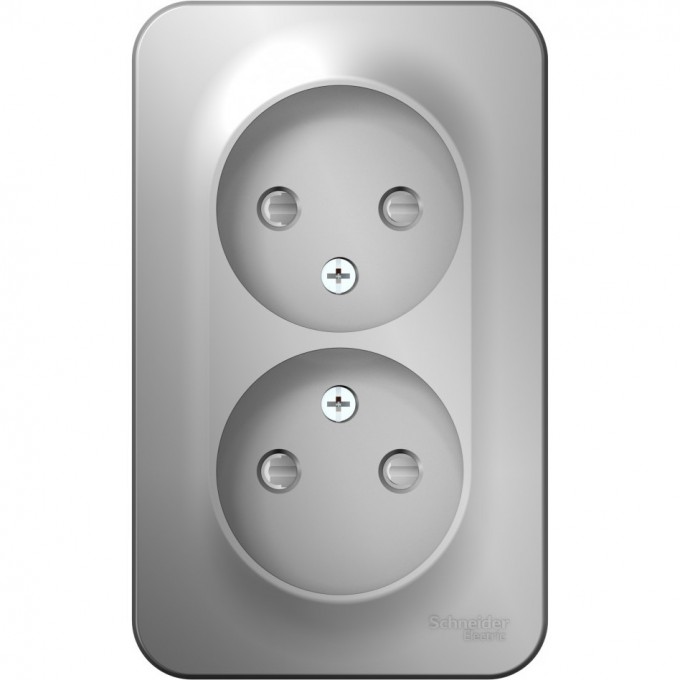 Розетка двойная SCHNEIDER ELECTRIC BLANCA без заземления, со шторкой, с изолирующей пластиной, 16А, 250В, алюминий BLNRA001213 Розетка двойная SCHNEIDER ELECTRIC BLANCA без заземления, со шторкой, с изолирующей пластиной, 16А, 250В, алюминий BLNRA001213