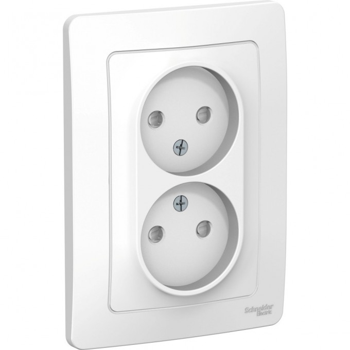 Розетка двойная SCHNEIDER ELECTRIC BLANCA с/у без заземления, со шторками, 16А, 250В, белый BLNRS000121 Розетка двойная SCHNEIDER ELECTRIC BLANCA с/у без заземления, со шторками, 16А, 250В, белый BLNRS000121