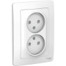 Розетка двойная SCHNEIDER ELECTRIC BLANCA с/у без заземления, со шторками, 16А, 250В, белый BLNRS000121