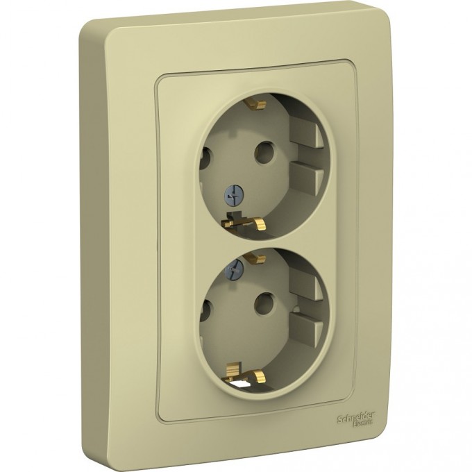 Розетка двойная SCHNEIDER ELECTRIC BLANCA с/у, с заземлением, без шторок, 16А, 250В, бежевый BLNRS001027 Розетка двойная SCHNEIDER ELECTRIC BLANCA с/у, с заземлением, без шторок, 16А, 250В, бежевый BLNRS001027