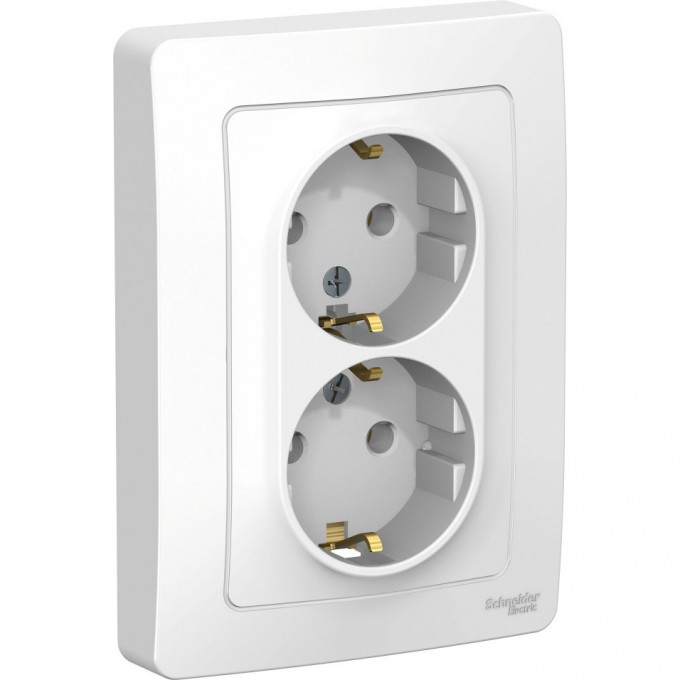 Розетка двойная SCHNEIDER ELECTRIC BLANCA с/у, с заземлением, без шторок, 16А, 250В, белый BLNRS001021 Розетка двойная SCHNEIDER ELECTRIC BLANCA с/у, с заземлением, без шторок, 16А, 250В, белый BLNRS001021