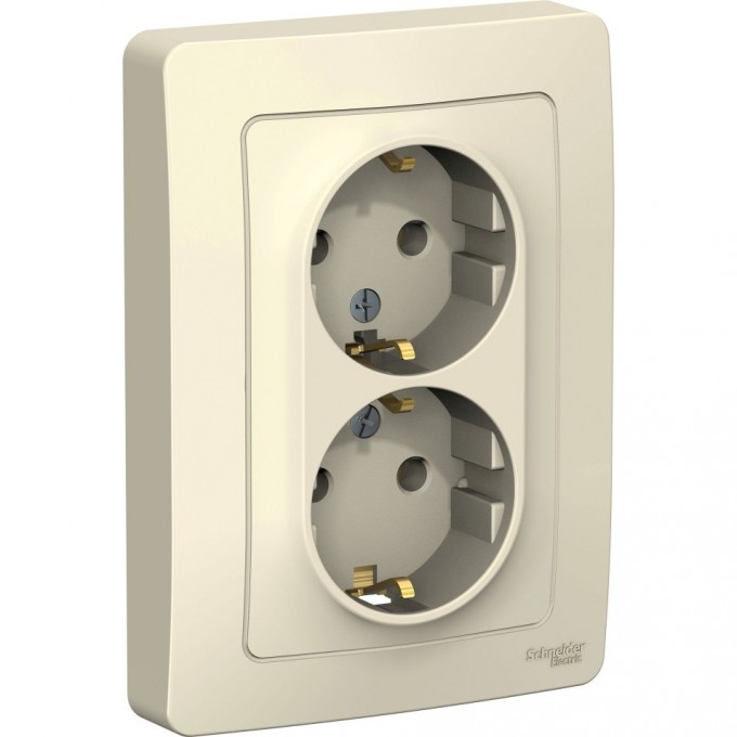 Розетка двойная SCHNEIDER ELECTRIC BLANCA с/у, с заземлением, без шторок, 16А, 250В, молочный BLNRS001022 Розетка двойная SCHNEIDER ELECTRIC BLANCA с/у, с заземлением, без шторок, 16А, 250В, молочный BLNRS001022