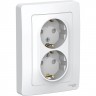 Розетка двойная SCHNEIDER ELECTRIC BLANCA с/у, с заземлением, со шторками, 16А, 250В, белый BLNRS001121