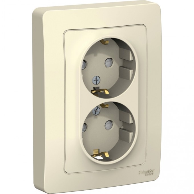 Розетка двойная SCHNEIDER ELECTRIC BLANCA с/у, с заземлением, со шторками, 16А, 250В, молочный BLNRS001122 Розетка двойная SCHNEIDER ELECTRIC BLANCA с/у, с заземлением, со шторками, 16А, 250В, молочный BLNRS001122