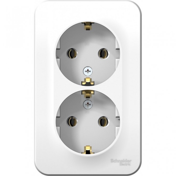 Розетка двойная SCHNEIDER ELECTRIC BLANCA с заземлением, без шторок, с изолирующей пластиной, 16А, 250В, белый BLNRA010211 Розетка двойная SCHNEIDER ELECTRIC BLANCA с заземлением, без шторок, с изолирующей пластиной, 16А, 250В, белый BLNRA010211