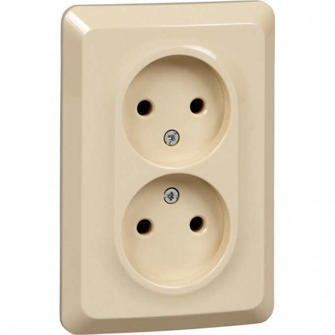 Розетка двойная SCHNEIDER ELECTRIC ЭТЮД С/У без заземления без шторок 16А 250B, кремовый, Россия PC16-105K Розетка двойная SCHNEIDER ELECTRIC ЭТЮД С/У без заземления без шторок 16А 250B, кремовый, Россия PC16-105K