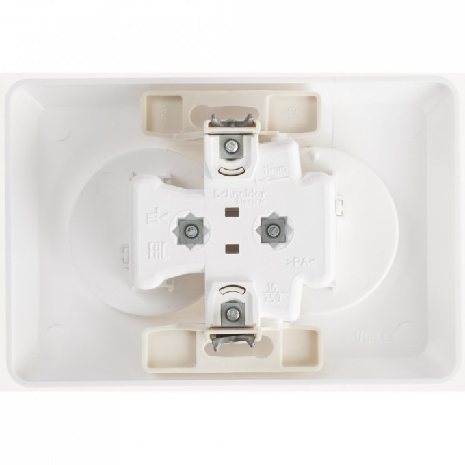 Розетка двойная SCHNEIDER ELECTRIC ЭТЮД С/У без заземления со шторками 16А 250B, белый, Россия PC16-106B Розетка двойная SCHNEIDER ELECTRIC ЭТЮД С/У без заземления со шторками 16А 250B, белый, Россия PC16-106B