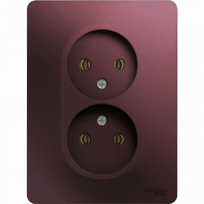 Розетка двойная SCHNEIDER ELECTRIC GLOSSA без заземления, в сборе, баклажановый GSL001120 Розетка двойная SCHNEIDER ELECTRIC GLOSSA без заземления, в сборе, баклажановый GSL001120