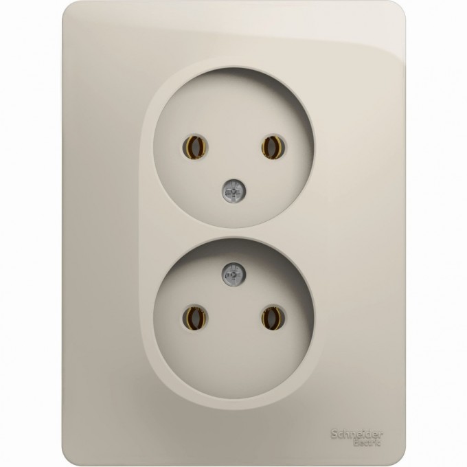 Розетка двойная SCHNEIDER ELECTRIC GLOSSA без заземления, в сборе, молочный GSL000920 Розетка двойная SCHNEIDER ELECTRIC GLOSSA без заземления, в сборе, молочный GSL000920