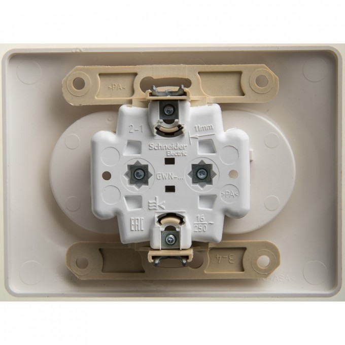 Розетка двойная SCHNEIDER ELECTRIC GLOSSA без заземления, в сборе, перламутр GSL000620 Розетка двойная SCHNEIDER ELECTRIC GLOSSA без заземления, в сборе, перламутр GSL000620