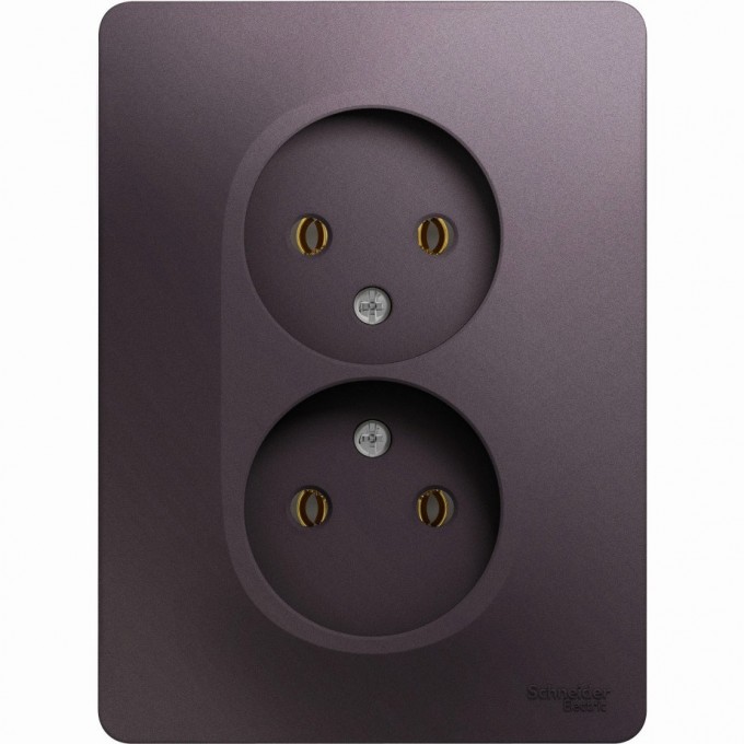 Розетка двойная SCHNEIDER ELECTRIC GLOSSA без заземления, в сборе, сиреневый туман GSL001420 Розетка двойная SCHNEIDER ELECTRIC GLOSSA без заземления, в сборе, сиреневый туман GSL001420