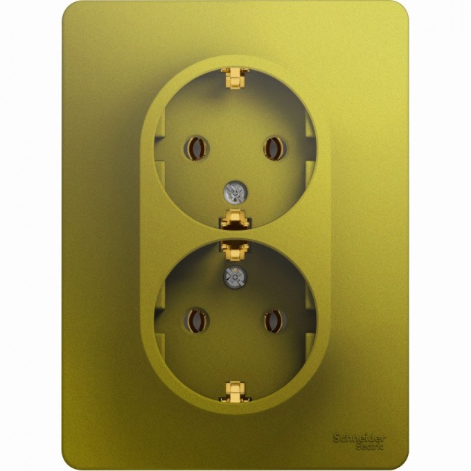 Розетка двойная SCHNEIDER ELECTRIC GLOSSA с заземлением, в сборе, фисташковый GSL001024 Розетка двойная SCHNEIDER ELECTRIC GLOSSA с заземлением, в сборе, фисташковый GSL001024