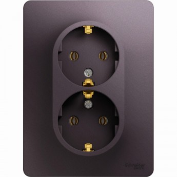 Розетка двойная SCHNEIDER ELECTRIC GLOSSA с заземлением, в сборе, сиреневый туман