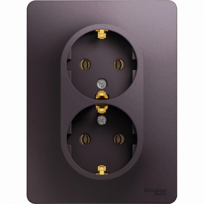 Розетка двойная SCHNEIDER ELECTRIC GLOSSA с заземлением, в сборе, сиреневый туман GSL001424 Розетка двойная SCHNEIDER ELECTRIC GLOSSA с заземлением, в сборе, сиреневый туман GSL001424