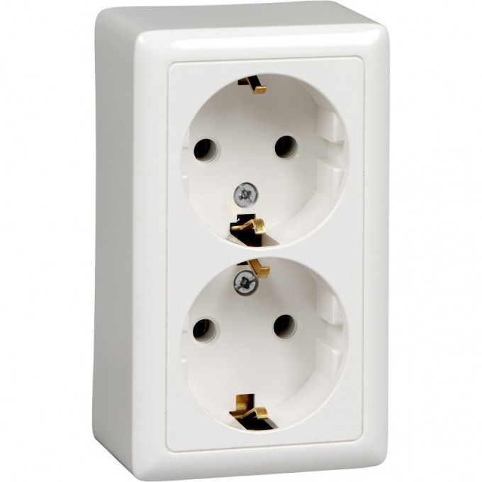 Розетка двойная SCHNEIDER ELECTRIC ХИТ О/У, с заземлением без шторок, ИЗОЛ.ПЛ. 16А, 250В, белый. Россия RA16-238I-B Розетка двойная SCHNEIDER ELECTRIC ХИТ О/У, с заземлением без шторок, ИЗОЛ.ПЛ. 16А, 250В, белый. Россия RA16-238I-B
