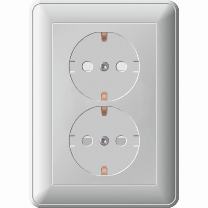 Розетка двойная SCHNEIDER ELECTRIC W59 с заземлением со шторками, 16А, в сборе, белый RS16-255-18 Розетка двойная SCHNEIDER ELECTRIC W59 с заземлением со шторками, 16А, в сборе, белый RS16-255-18