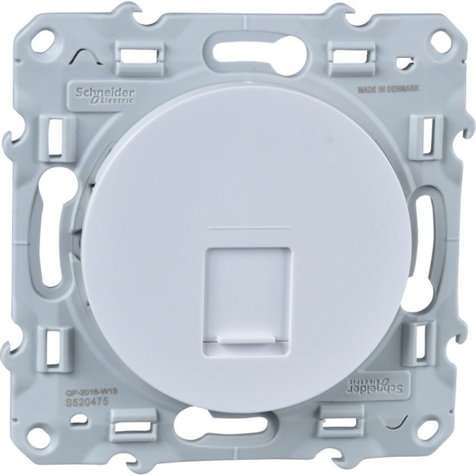 Розетка компьютерная SCHNEIDER ELECTRIC ODACE RJ45 infraplus, неэкранированный кабель, кат. 6е, БЕЛЫЙ S52R475