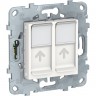 Розетка компьютерная SCHNEIDER ELECTRIC UNICA NEW, RJ45, двойная, кат. 5е UTP, белый NU542018