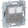 Розетка компьютерная SCHNEIDER ELECTRIC UNICA NEW, RJ45, двойная, кат. 6 UTP, алюминий NU542430