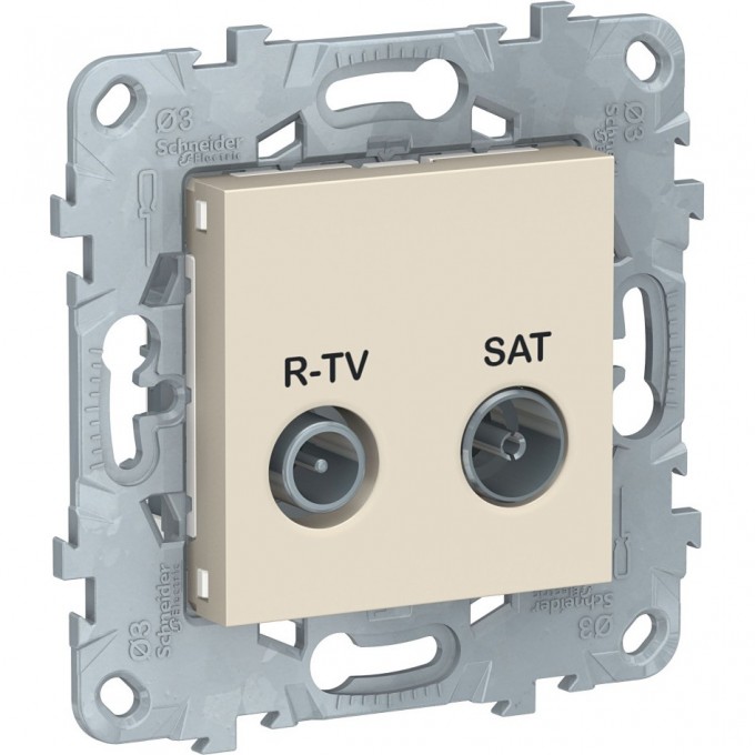 Розетка R-TV/SAT SCHNEIDER ELECTRIC UNICA NEW, одиночная, бежевый NU545444