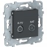 Розетка R-TV/SAT SCHNEIDER ELECTRIC UNICA NEW, оконечная, антрацит NU545554