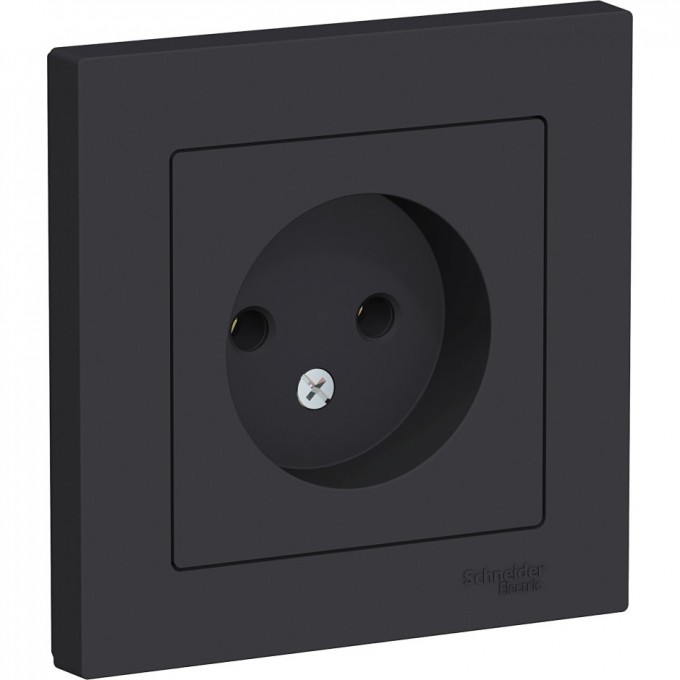 Розетка SCHNEIDER ELECTRIC ATLASDESIGN без заземления, в сборе, карбон ATN001040 Розетка SCHNEIDER ELECTRIC ATLASDESIGN без заземления, в сборе, карбон ATN001040