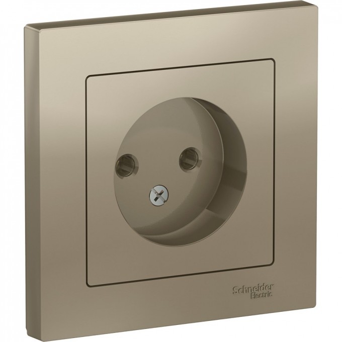 Розетка SCHNEIDER ELECTRIC ATLASDESIGN без заземления, в сборе, шампань ATN000540 Розетка SCHNEIDER ELECTRIC ATLASDESIGN без заземления, в сборе, шампань ATN000540