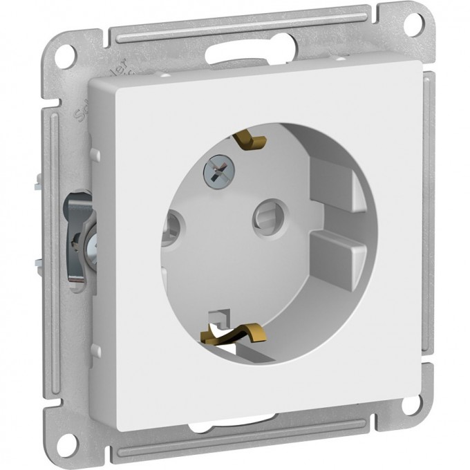 Розетка SCHNEIDER ELECTRIC ATLASDESIGN с заземлением, со шторками, механизм, белый ATN000145 Розетка SCHNEIDER ELECTRIC ATLASDESIGN с заземлением, со шторками, механизм, белый ATN000145