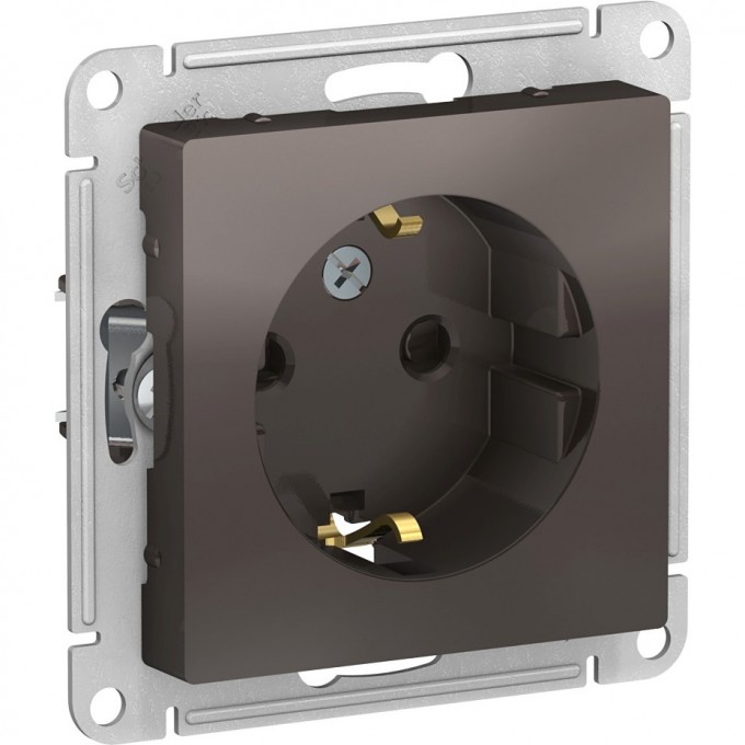 Розетка SCHNEIDER ELECTRIC ATLASDESIGN с заземлением, со шторками, механизм, мокко ATN000645 Розетка SCHNEIDER ELECTRIC ATLASDESIGN с заземлением, со шторками, механизм, мокко ATN000645