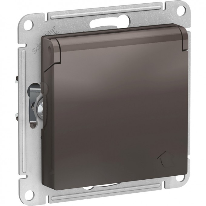 Розетка SCHNEIDER ELECTRIC ATLASDESIGN с заземлением, со шторками, с крышкой, механизм, мокко ATN000646 Розетка SCHNEIDER ELECTRIC ATLASDESIGN с заземлением, со шторками, с крышкой, механизм, мокко ATN000646