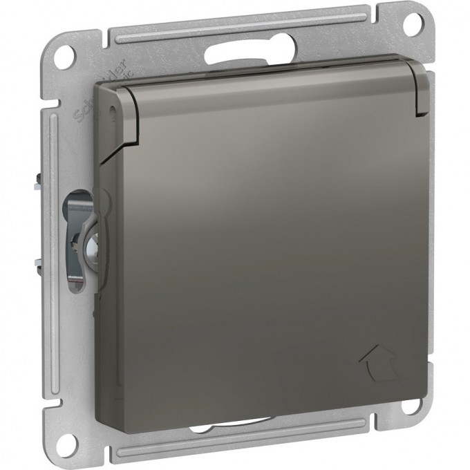 Розетка SCHNEIDER ELECTRIC ATLASDESIGN с заземлением, со шторками, с крышкой, механизм, сталь ATN000946 Розетка SCHNEIDER ELECTRIC ATLASDESIGN с заземлением, со шторками, с крышкой, механизм, сталь ATN000946