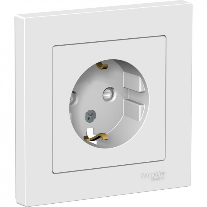 Розетка SCHNEIDER ELECTRIC ATLASDESIGN с заземлением, со шторками, в сборе, белый ATN000144 Розетка SCHNEIDER ELECTRIC ATLASDESIGN с заземлением, со шторками, в сборе, белый ATN000144