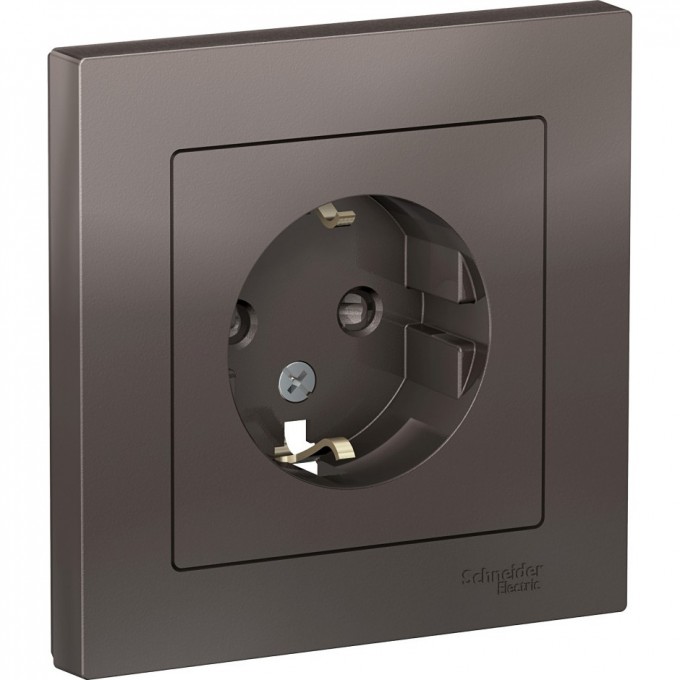 Розетка SCHNEIDER ELECTRIC ATLASDESIGN с заземлением, со шторками, в сборе, мокко ATN000644 Розетка SCHNEIDER ELECTRIC ATLASDESIGN с заземлением, со шторками, в сборе, мокко ATN000644