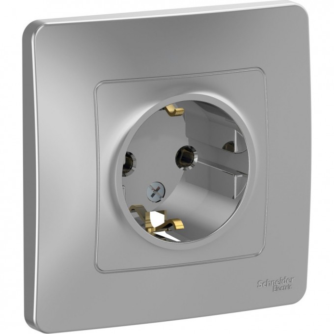 Розетка SCHNEIDER ELECTRIC BLANCA с/у, с заземлением, без шторок, 16А, 250В, алюминий BLNRS001013 Розетка SCHNEIDER ELECTRIC BLANCA с/у, с заземлением, без шторок, 16А, 250В, алюминий BLNRS001013