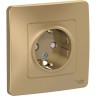 Розетка SCHNEIDER ELECTRIC BLANCA с/у, с заземлением, со шторками, 16А, 250В, титан BLNRS001114