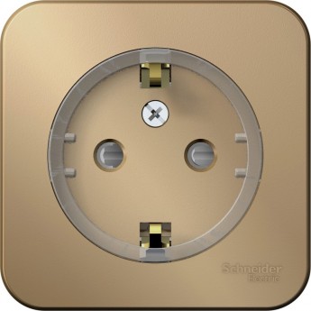 Розетка SCHNEIDER ELECTRIC BLANCA с заземлением, со шторками, (компакт), с изолирующей пластиной, 16А, 250В, титан