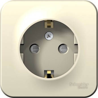 Розетка SCHNEIDER ELECTRIC BLANCA с заземлением, со шторками, с изолирующей пластиной, 16А, 250В, молочный