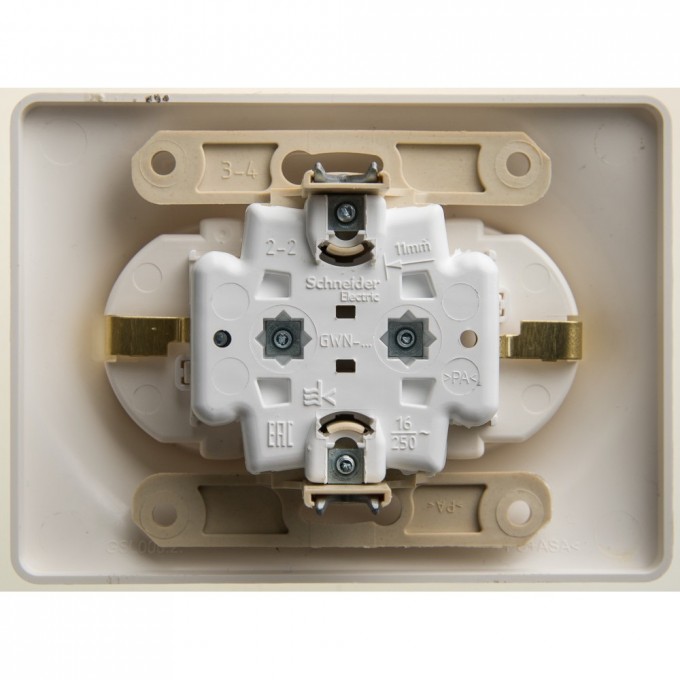 Розетка SCHNEIDER ELECTRIC GLOSSA двойная с заземлением, со шторками, 16А, 250В, в сборе, перламутр GSL000626 Розетка SCHNEIDER ELECTRIC GLOSSA двойная с заземлением, со шторками, 16А, 250В, в сборе, перламутр GSL000626