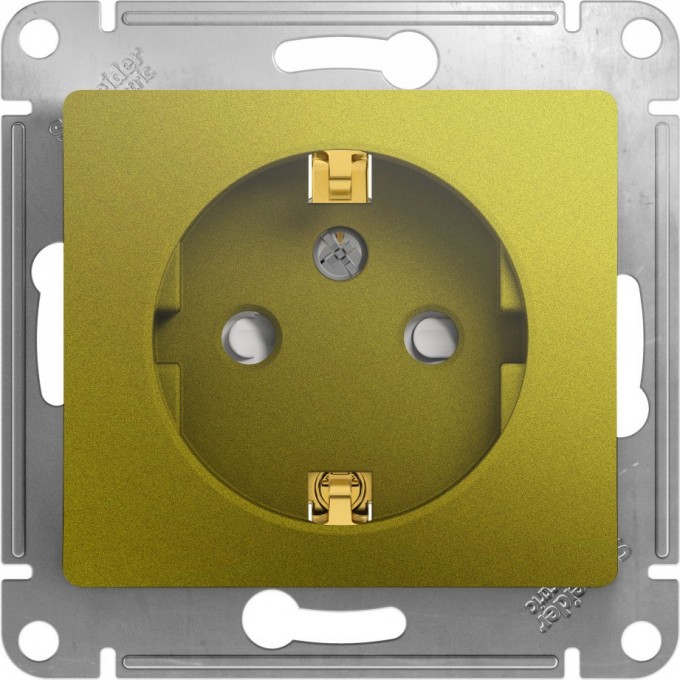 Розетка SCHNEIDER ELECTRIC GLOSSA с заземлением, со шторками, механизм, фисташковый GSL001045 Розетка SCHNEIDER ELECTRIC GLOSSA с заземлением, со шторками, механизм, фисташковый GSL001045