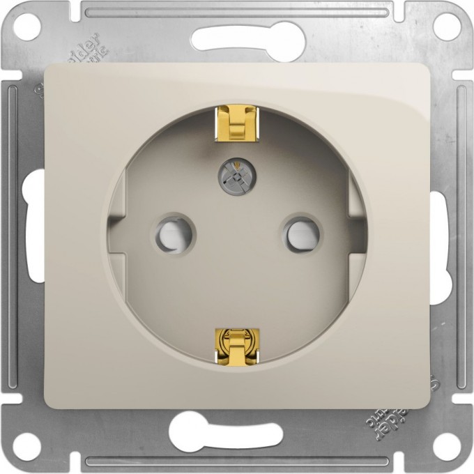 Розетка SCHNEIDER ELECTRIC GLOSSA с заземлением, со шторками, механизм, молочный GSL000945 Розетка SCHNEIDER ELECTRIC GLOSSA с заземлением, со шторками, механизм, молочный GSL000945