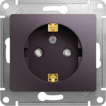 Розетка SCHNEIDER ELECTRIC GLOSSA с заземлением, со шторками, механизм, сиреневый туман