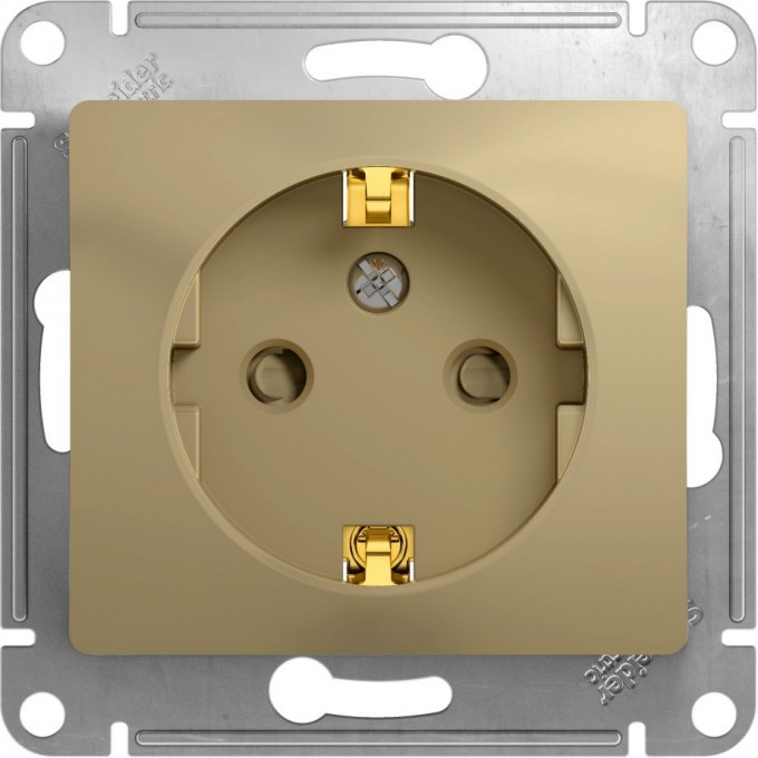 Розетка SCHNEIDER ELECTRIC GLOSSA с заземлением, со шторкой, механизм, титан GSL000445 Розетка SCHNEIDER ELECTRIC GLOSSA с заземлением, со шторкой, механизм, титан GSL000445