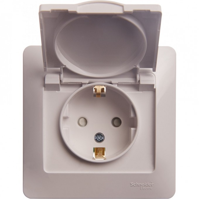 Розетка SCHNEIDER ELECTRIC GLOSSA с заземлением, со шторкой, с крышкой, в сборе, белый GSL000146 Розетка SCHNEIDER ELECTRIC GLOSSA с заземлением, со шторкой, с крышкой, в сборе, белый GSL000146