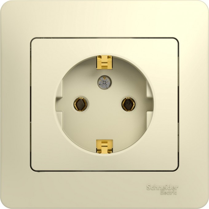 Розетка SCHNEIDER ELECTRIC GLOSSA с заземлением, в сборе, бежевый GSL000242 Розетка SCHNEIDER ELECTRIC GLOSSA с заземлением, в сборе, бежевый GSL000242