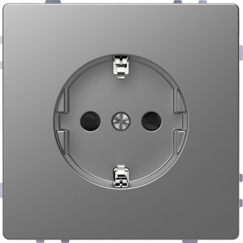 Розетка SCHNEIDER ELECTRIC MERTEN D-LIFE 16А, с заземлением, шторками, винтовыми зажимами, сталь