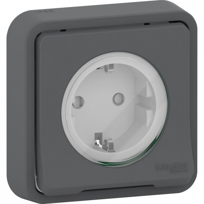 Розетка SCHNEIDER ELECTRIC MUREVA S в сборе, С/У с заземляющим контактом, с защитными шторками АНТРАЦИТ, IP55 MUR36132 Розетка SCHNEIDER ELECTRIC MUREVA S в сборе, С/У с заземляющим контактом, с защитными шторками АНТРАЦИТ, IP55 MUR36132