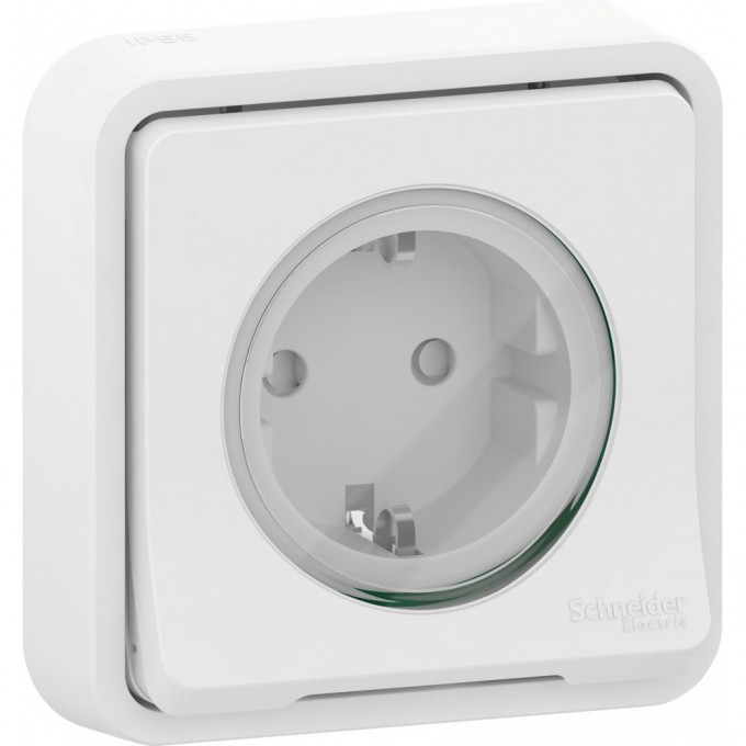 Розетка SCHNEIDER ELECTRIC MUREVA S в сборе, С/У с заземляющим контактом, с защитными шторками белый, IP55 MUR39132 Розетка SCHNEIDER ELECTRIC MUREVA S в сборе, С/У с заземляющим контактом, с защитными шторками белый, IP55 MUR39132