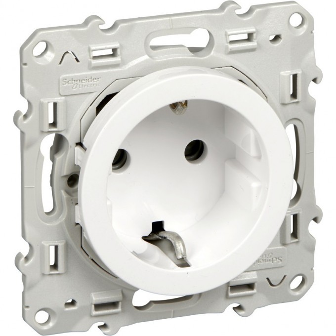 Розетка SCHNEIDER ELECTRIC ODACE с заземлением, со шторками, винтовые зажимы, 16 А, белый S52R037 Розетка SCHNEIDER ELECTRIC ODACE с заземлением, со шторками, винтовые зажимы, 16 А, белый S52R037