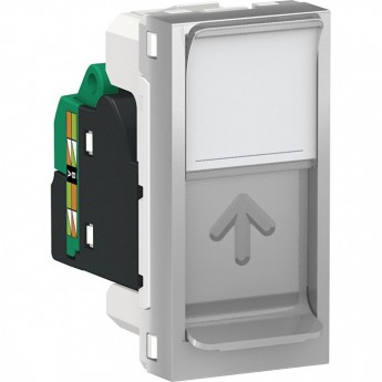 Розетка SCHNEIDER ELECTRIC UNICA MODULAR компьютерная,RJ45,одиночная, кат. 5е STP,1 модуль, алюминий